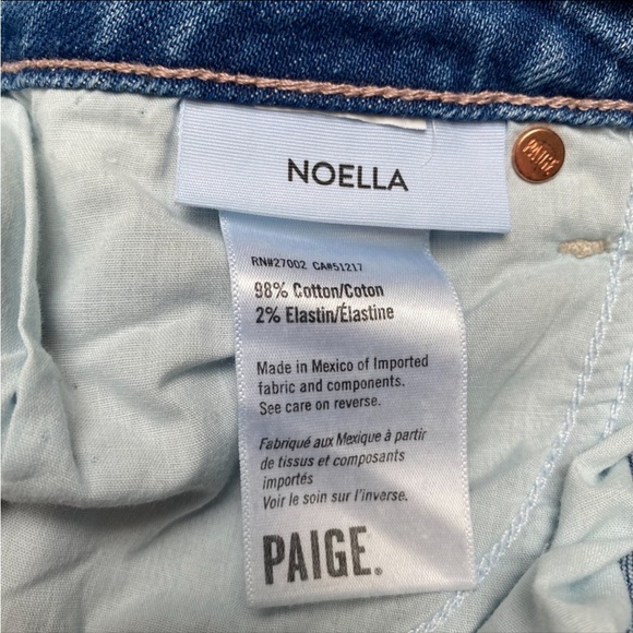 Paige Noella Destructed Straight Crop Jeans 29 Distressed Raw Hem Denim - Picture 14 of 14